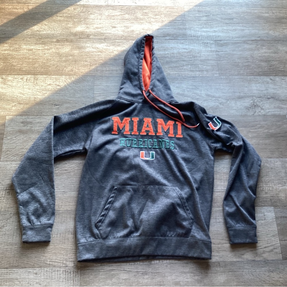 Men's Gray Miami Hurricane Hooded Sweatshirt - Classic Pullover Hoodie